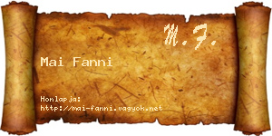 Mai Fanni névjegykártya